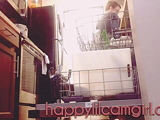 Giantess Girl Ignores Tiny You While Cleaning Kitchen Voyeur Webcam