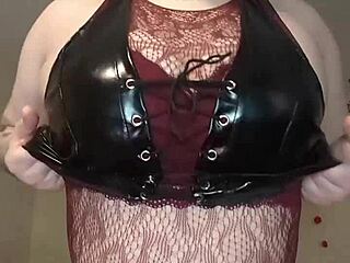 Chubby Tattoo Slut Strips Squirts Vibrator See-Through Bra