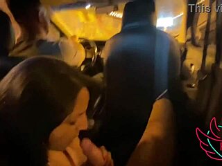 wife sucks stepson's cock while cuckold hubby drives the car