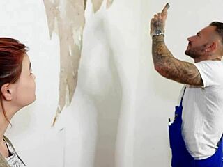 german redhead nympho lizzy's saggy tits trick repairman fuck