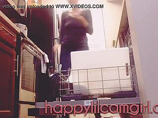 Giantess Girl Ignores Tiny You While Cleaning Kitchen Voyeur Webcam