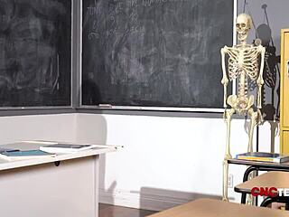 innocent student skips class to get fucked by her teacher