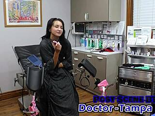 dr tampa chokes zombae backstage in latex gloves for deepthroat slave creampie