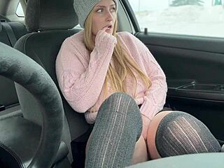 risky parking lot fingering leads to wet orgasm