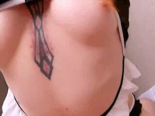 barely legal redhead bunny with pigtails and tight holes bounces on my cock vertically craving every inch