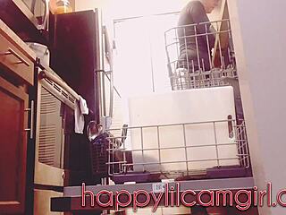 Giantess Girl Ignores Tiny You While Cleaning Kitchen Voyeur Webcam