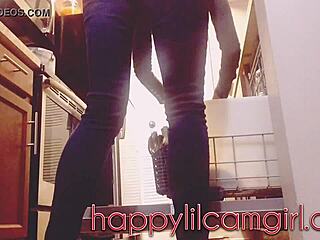 Giantess Girl Ignores Tiny You While Cleaning Kitchen Voyeur Webcam