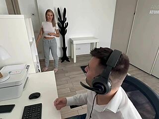 hey slut wife, creampie during hubby's work call?