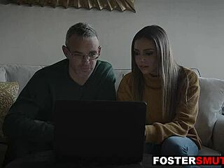 sleazy foster parents threesome pound stepdaughter hard