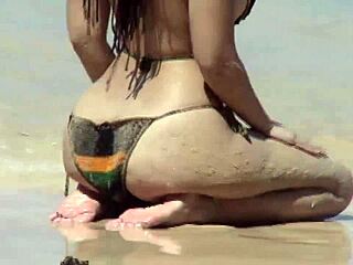 Ass Teasing Hottie Owns Caribbean Beach With Wild Exposure!