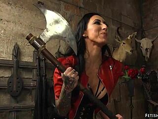 HUGE TITS ALT FEMDOM STRAPON FUCKS SLAVE