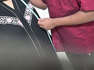 tailor measures hijab lady's big tits and ass wrong