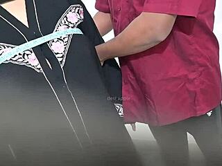 tailor measures hijab lady's big tits and ass wrong