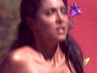 Dee Williams massages poolside before interracial outdoor pussy pounding