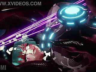 Futa cop with huge cock and big tits pounds massive ass babe