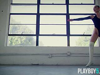 tiny latina ballerina emily willis strips nude solo for playboy