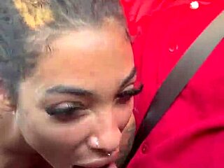 Curly Babe Deepthroats Monster Cock in Car