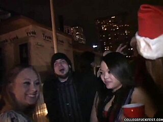 Skinny redhead teen gets hardcore creampie gangbang at uni party 🍆💦🔥