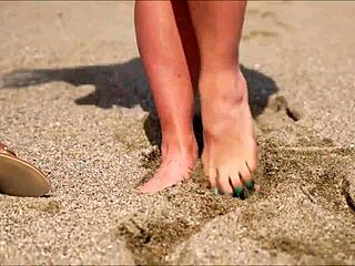 denise klarskov flashes publicly on her trip to malaga spain