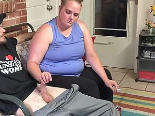 Whoa! Cheating wife caught deepthroating neighbor's huge cock while smoking and swallowing cum!