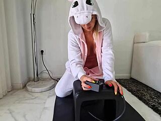 milf in unicorn costume squirts riding sybian vibrator hard