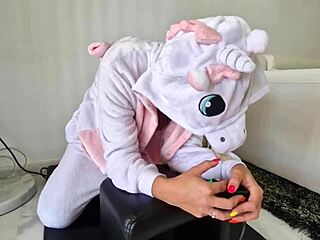 milf in unicorn costume squirts riding sybian vibrator hard