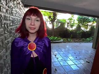 Raven Roleplay Trick-or-Treat with Tura Bends for Interracial Cowgirl