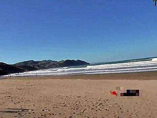 Trashy Kiwi milf walks beach in see-through then creampie fucked publicly - disgrace?
