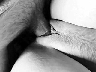 Housewife milf spreads shaved pussy for closeup pounding and massive cumshot blast