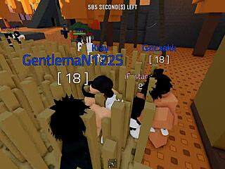 Petite goth girl pounded hard in roblox threesome blowjob pussy fuck