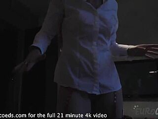 hey roxy strips teasingly then pounds her dildo deep inside...