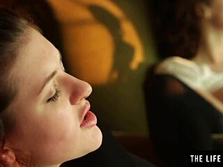 black garters no panties as busty teen fingers to orgasm!