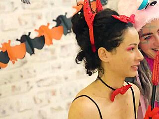 anuskatzz and stacy bloom lick asses atm halloween lesbian dildo play