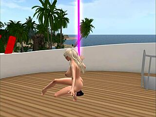 Polish model Kassie dances lap dance with cameltoe deepthroat in nightclub.