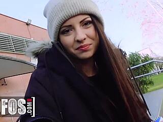 Italian Teen Rebecca Volpetti Takes Public Ass Pounding from Monster Cock