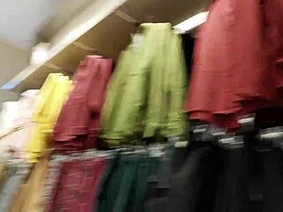 caught letty black blowing cock in dressing room swallowing cum