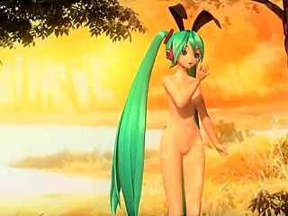 Hatsune Miku's full nude bunny costume mod got me hardd!
