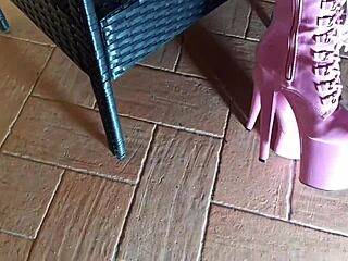 check out this latina milf in pantyhose and high heeled boots