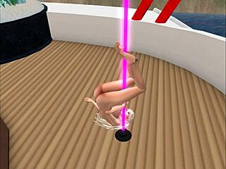 Polish model Kassie dances lap dance with cameltoe deepthroat in nightclub.