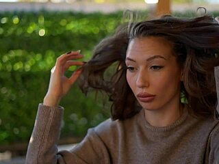 Skinny Tanned Housewife Caught Flashing Neighbors Bent Over for Doggystyle Creampie