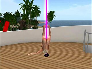 Polish model Kassie dances lap dance with cameltoe deepthroat in nightclub.