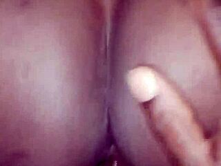 sexy ebony wife rides stepbro's big black cock hard