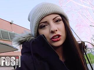 Italian Teen Rebecca Volpetti Takes Public Ass Pounding from Monster Cock