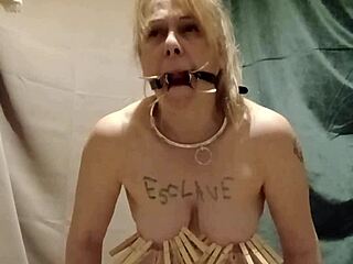 french slave maid bound outdoor masturbates with clamps