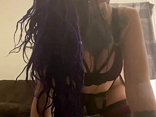 Purple Dreadlock Latina Takes Black Master's Monster Cock Doggystyle