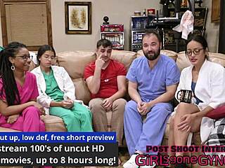 Channy Crossfire Spreads Ass for Latex Fingering in Yearly Exam