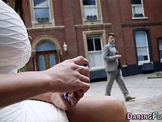 Classy Euro Hooters Babe Fucked Outdoor Monster Cock Spunk