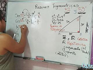 nerdy asian student teacher with brown eyes try bedroom triangle at 53 degrees