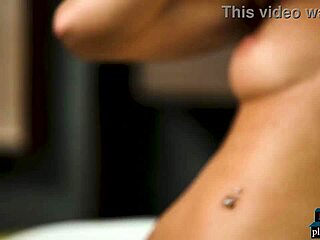 😍 petite milf bombshell meghan leopard strips fully naked undressing small tits for playboy 👀