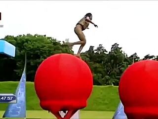 Pretty Danish Bikini Girls Slip in Pool Wipeout Fun